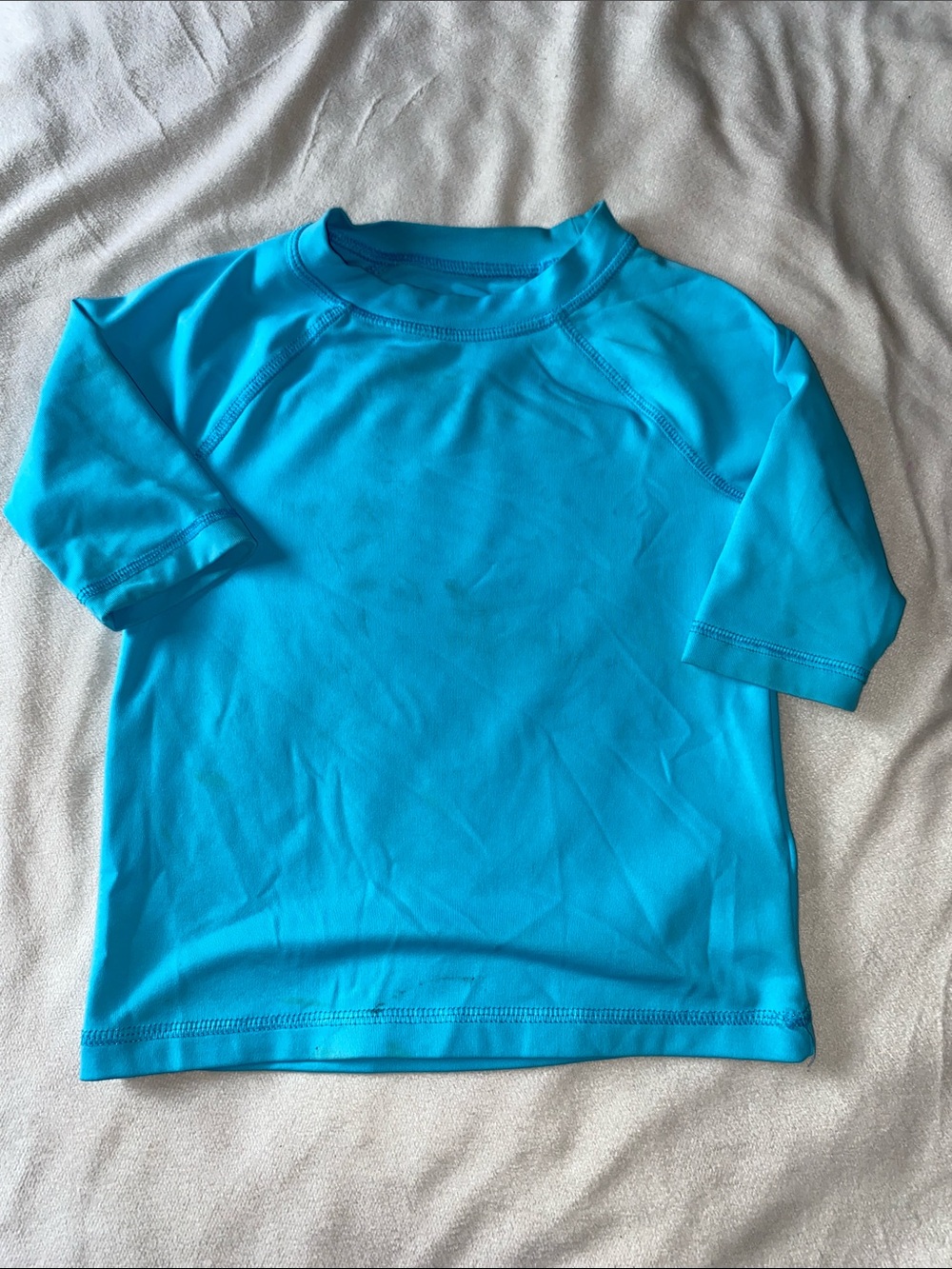 wonder nation Bright Turquoise Short Sleeve Kids Rashguard